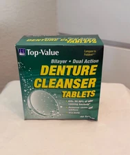 Top Value Denture Cleanser Tablets Compares with Efferdent 40 Tablets ea 2 boxes
