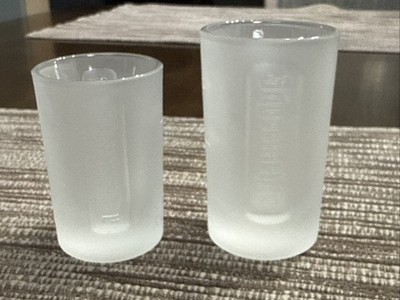JAGERMEISTER GLASS SHOT GLASSES EMBOSSED LOGO NEW Jager 4CL - 2CL Barware (2)