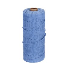 3mm x 109 Yard Haze Blue Cotton Macrame Rope, 2 Strands Twisted Cotton Cord