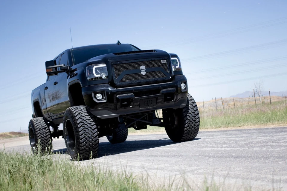 For GMC Sierra 2500 HD 15-19 Headlights Driver & Passenger Side Black/Smoke DRL Foto 4 de 4