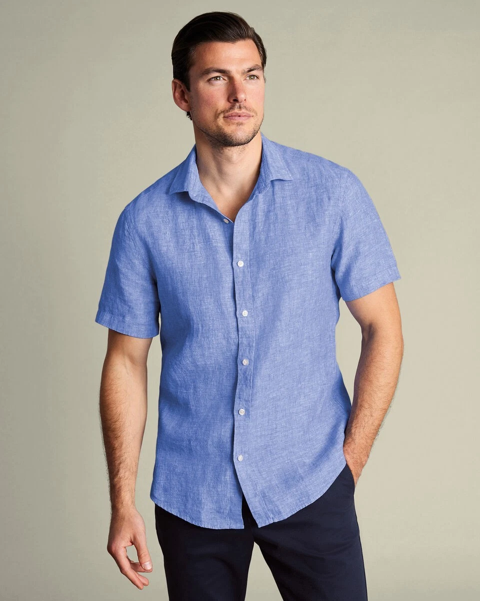⭐️CLEARANCE⭐️CHARLES TYRWHITT PURE LINEN SHORT SLEEVE SHIRT, COBALT BLUE, NEW
Opens in a new window