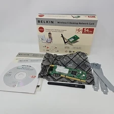 Belkin Wireless G Desktop Network Card 2.4 GHz 54 MBPS FSD7000 ©️ 2004 