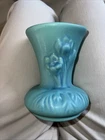 Van Briggle Colorado Springs Pottery: Teal/Turquoise 5" Tulip/Crocus Vase Old