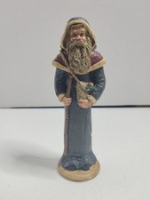 Vintage Hand Painted Folk Art Figurine Of Santa Clause.