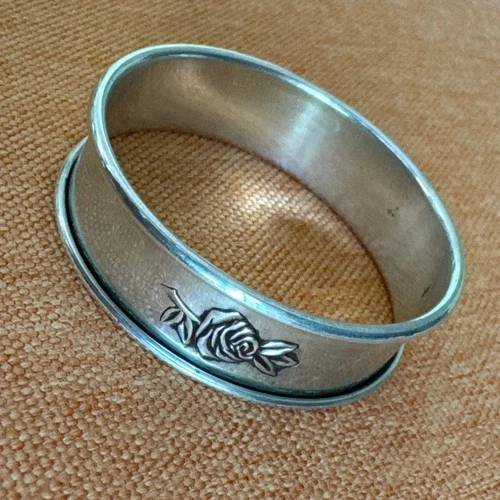 Classic Rose Napkin Ring Sterling, 1954 by REED & BARTON