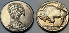 HOBO NICKEL COIN AMAZING SPIDERMAN WEB SLINGER BUFFALO SPIDER FREE SHIP