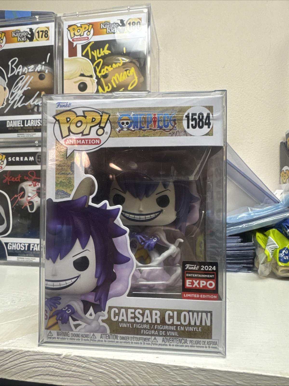Funko POP! Animation One Piece Caesar Clown #1584 C2E2 SHARED Excl. + Protector!