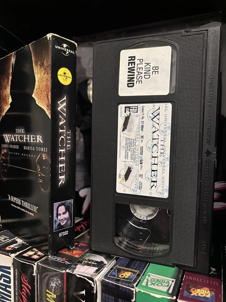 The Watcher VHS Tape 2001, Late Release Video HTF Slasher Suspense Thriller Foto 3 de 4