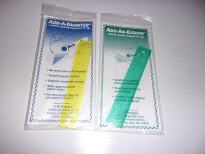 Two Sewing Rulers CM Designs New Add an Eighth Add A Quarter Lip Design