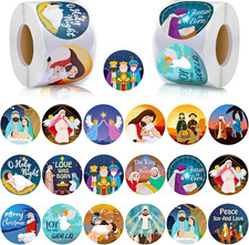 800 Pcs Christmas Religious Stickers Christmas Nativity Stickers Jesus Sticker C