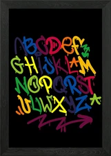 text alphabet popart Framed Wall Art Poster Canvas Print Picture