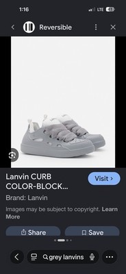Lanvin Curb Sneakers Grey/White Size 10 EU 43
