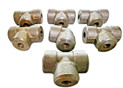 (7) 3/8 in. NPT Threaded-Tee 3000# Forged Carbon Steel Pipe Fitting-ASTM A105N