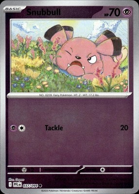 Snubbull 037/094 Common Phantasmal Flames Pokemon Reverse Holo Near Mint