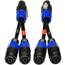 CNCESS CESS-203 Unbalanced 4-Pole Type Speakon Plug Break Out to Dual 2-Pole... 