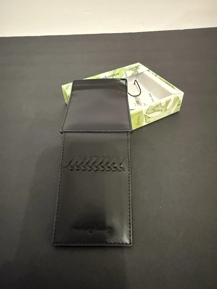 Cartera de cuero negra Tommy Bahama con detalles de encaje para hombre Foto 4 de 4