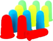 12 PCS Silicone Finger Protectors Covers, 3 Sizes Rubber Tips Office... 