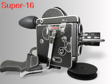 SUPER-16  BOLEX REFLEX 16MM MOVIE CAMERA, 1.3/12.5MM C-MOUNT LENS OVERHAULED 