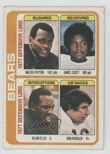 1978 Topps Team Checklist Walter Payton James Scott Allan Ellis Ron Rydalch 0ji1