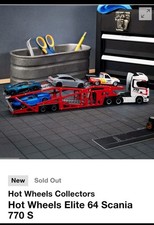 Hot Wheels Scania 770S RLC Elite 64 Truck & Trailer Autotransporter Neu & Versiegelt