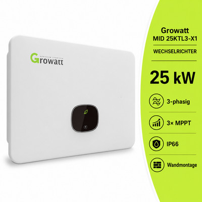 Growatt MID 25KTL3-X1 25kW PV Wechselrichter 3-phasig 3 MPPT IP66