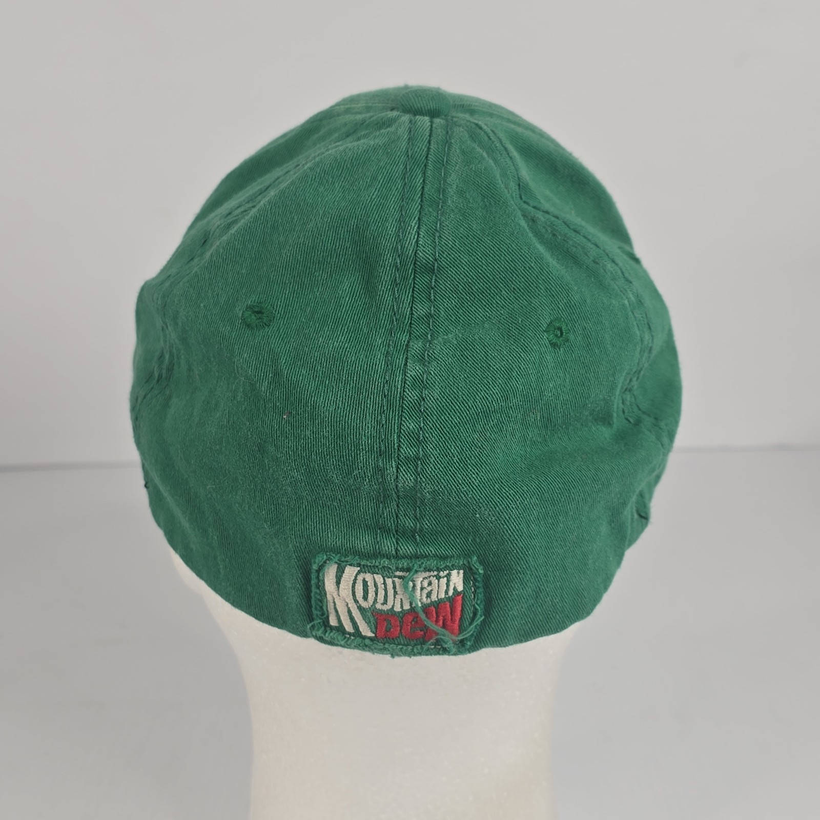 2008 Mountain Dew Patch Fitted Stretch Hat Distre… - image 4