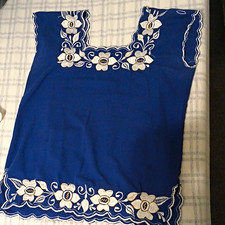 Lothi Blue & White Embroidered Floral Square ...
