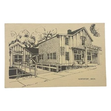 Willowbrook Country Store Northport Michigan Sketch Illustration Vtg Postcard