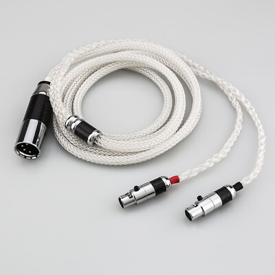 16 Cores Pure Silver Mini 4pin XLR Headphone Cable for Audeze LCD-2 LCD-3 Meze