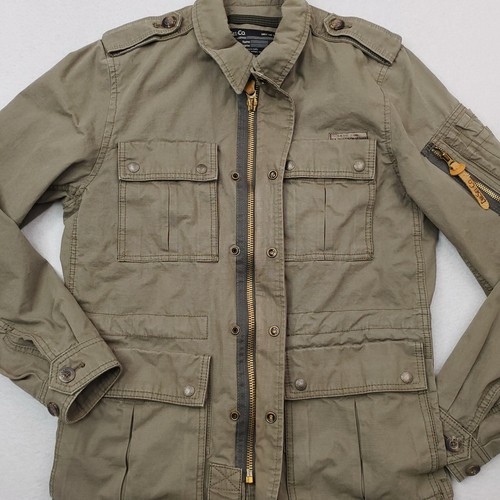 Diesel Jacket Womens Medium Green Military Utility Field Coat Chore Epaulettes - Picture 8 of 21