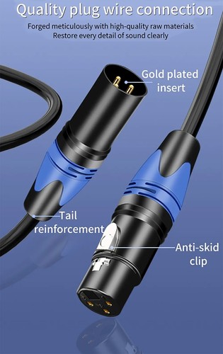 Câble XLR mâle et femelle Câble Micro haute qualité, Cordon HiFi 3 Broches - Afbeelding 9 van 12