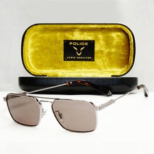 Police Lewis Hamilton F1 Sunglasses Ruthenium Gunmetal Brown SPL A23 COL 0509