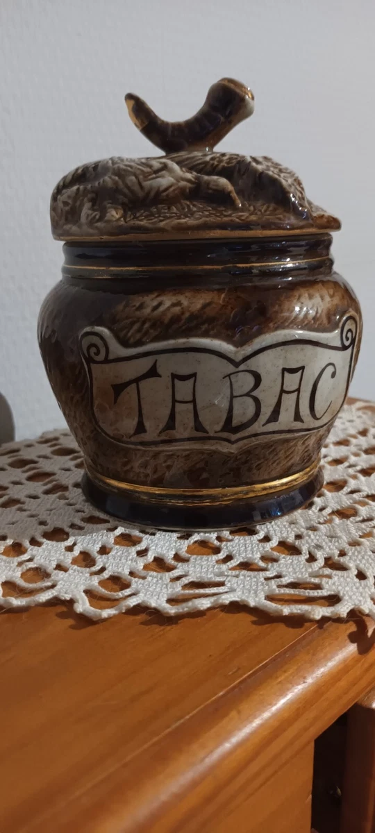 Ancien Pot à Tabac En Porcelaine Allemande Conte & Boehme – Buste Tête Finition Mate – Rare