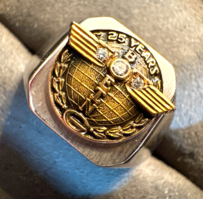 アクセサリー Vintage Salvation Army K10 gold Ring RARE 10K Yellow Gold Filled THE BOEING CO. 25 Years of