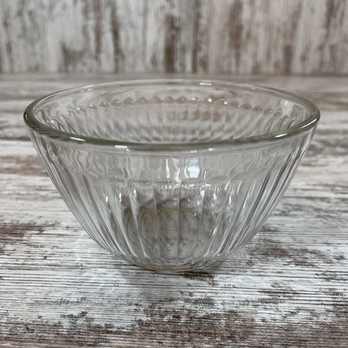 VTG Pyrex Clear Glass Ribbed Mixing Bowl 3 Cup #7401-S Farmhouse