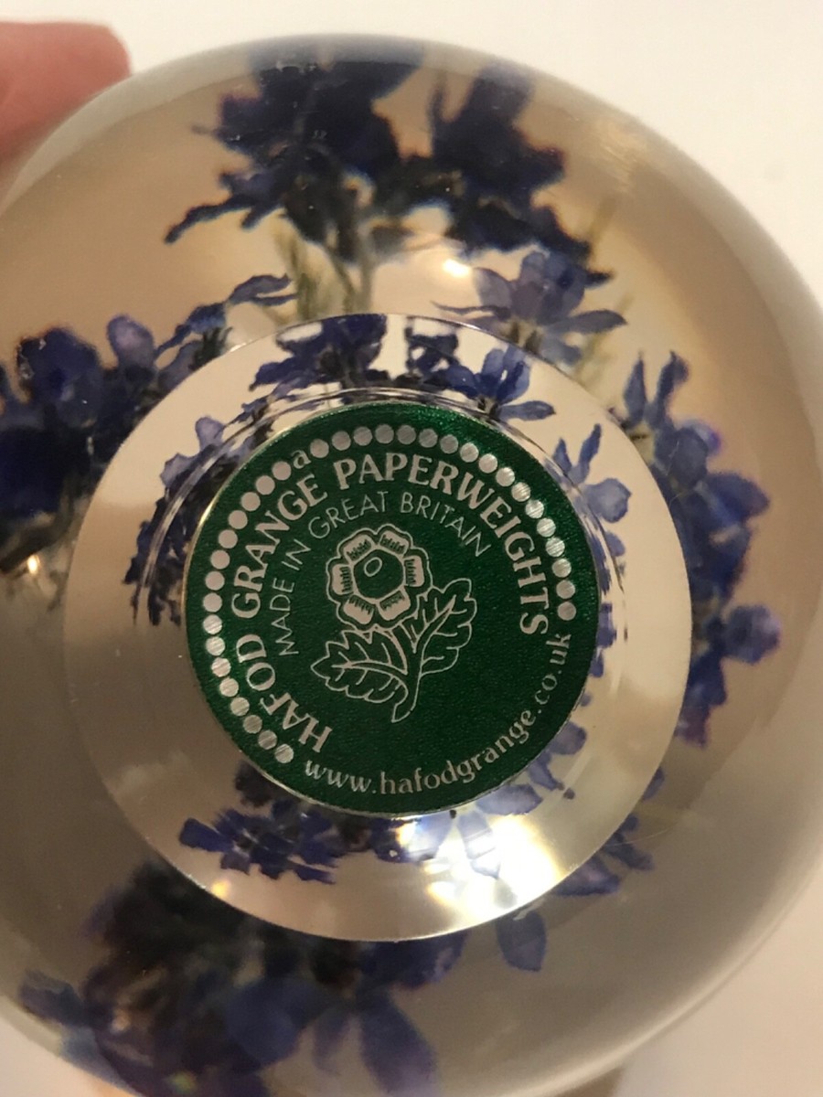 アンティーク雑貨 90s VINTAGE HAFOD GRANGE PAPERWEIGHTS L VINTAGE HAFOD GRANGE PAPERWEIGHT, WITH FLOWER INSIDE, GREAT
