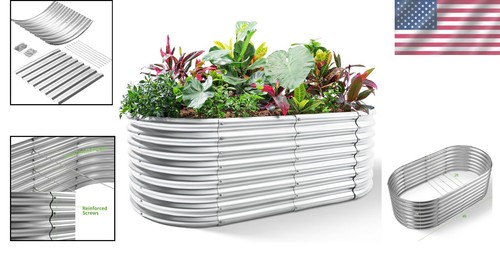 24" Tall Galvanized Raised Garden Bed Kit for Abundant Outdoor Vegetables - Picture 2 of 8