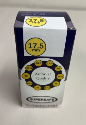 2x2 Self Adhesive Coin Holders 50 Flips 17.5 mm Supersafe Mylar Archival Best