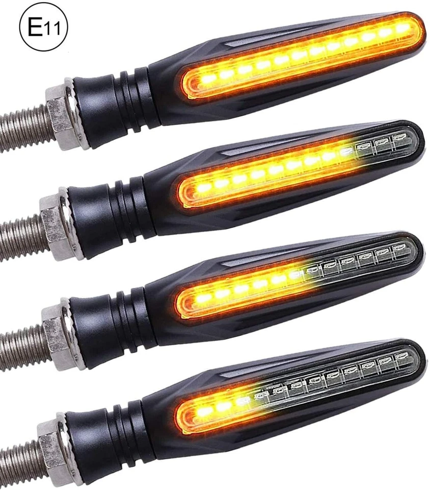 4PCS Motorcycle Sequential Flowing LED Turn Signal Lights Indicators Motorbike - Image 2 of 4