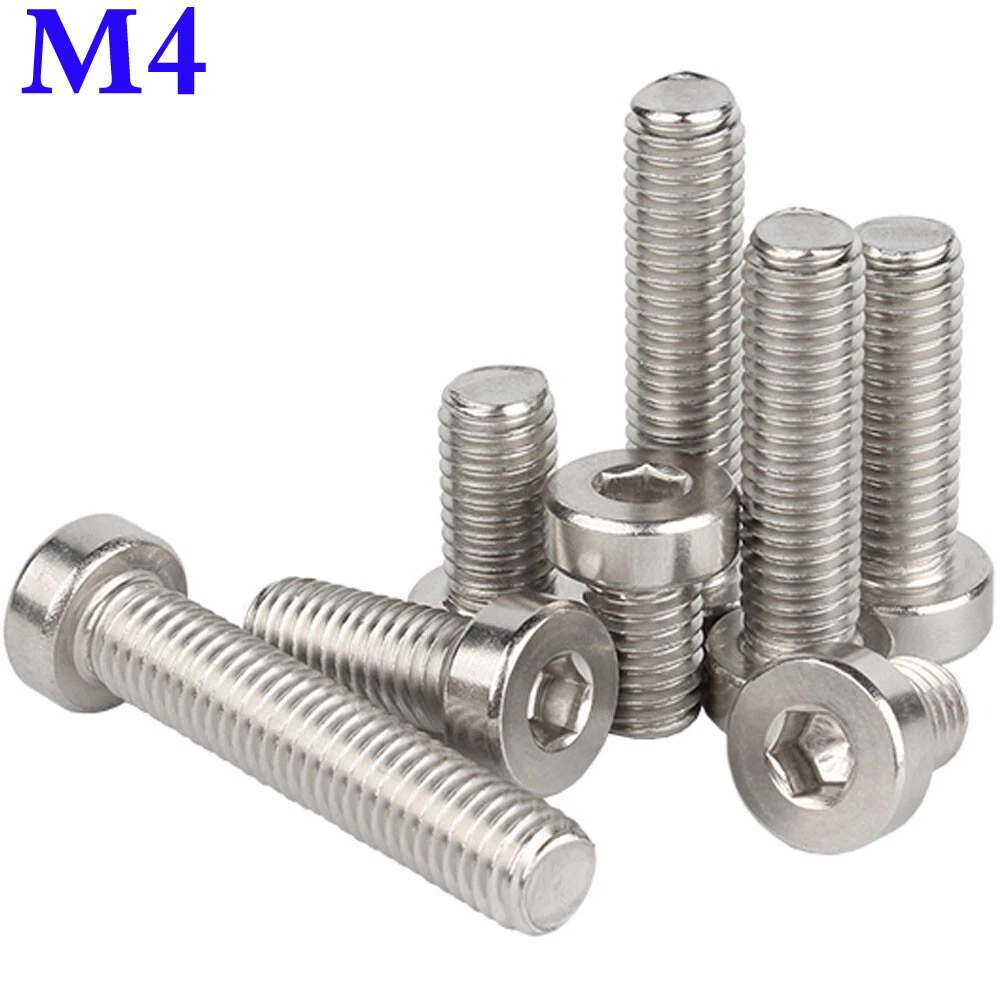 M4 304 Stainless Steel Low Head Allen Hex Socket Head Cap Screws 