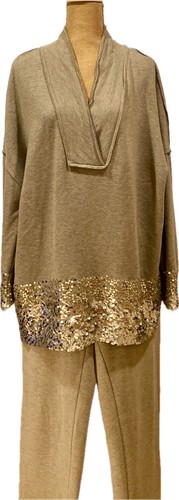 DONNA KARAN FABULOUS 2 STK. HOSE SWEATSUITE, WUNDERSCHÖNES EINZIGARTIGES TOP MIT PAILLETTEN, M - Bild 18 von 21