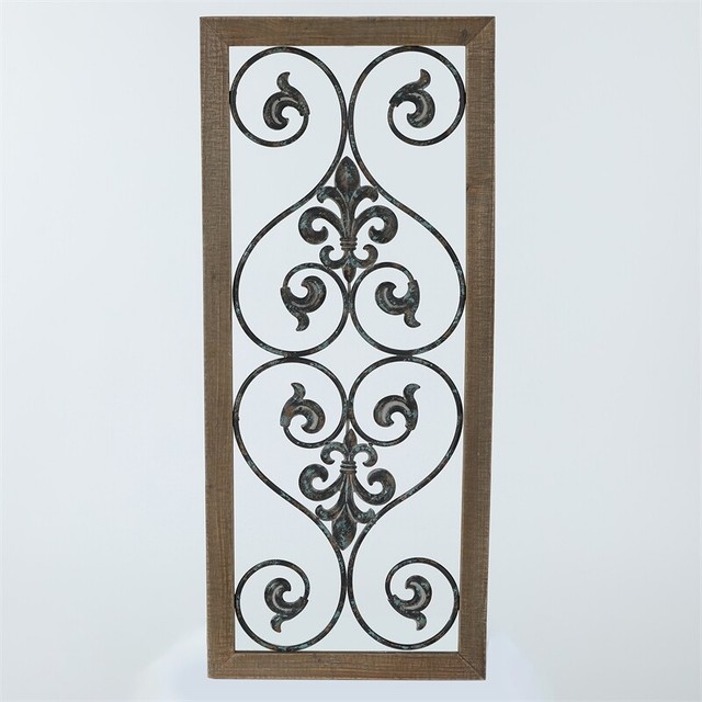 Luxen Home Rectangular Wood And Metal Scroll Wall Decor For Sale Online