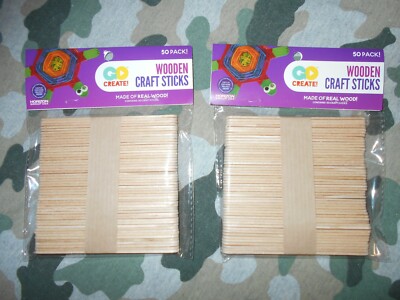 Go Create Two Packs OF 50 Each Craft Sticks