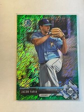 Jacob Faria 2017 Bowman Chrome Prospect Green Refractor #ed /99 BCP209 Rays