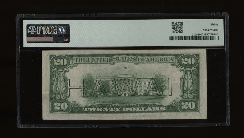 DBR 1934-A $20 FRN Hawaii Fr. 2305 PMG 30 Serial L69711030A - Image 2 of 2