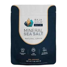 Baja Gold Mineral Sea Salt Natural Grain Crystals 1 Lb. Bag