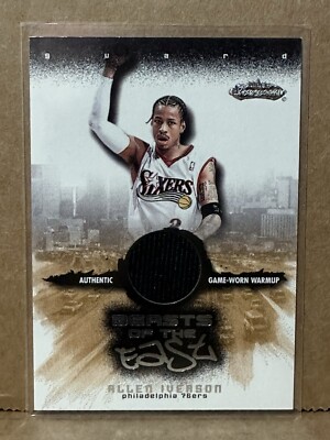 Allen Iverson 2001-02 Fleer Showcase Beasts Of The East Game Worn Warm Up SP