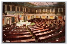 Washington DC, House of Representatives Interior Congress, Divided Back Postcard