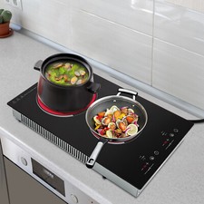 2 Burners Electric Cooking Stove Touch Control Ceramic Cooktop 1500W 140-482°F