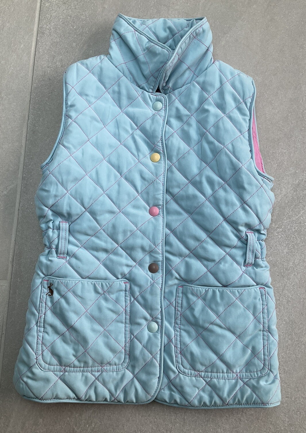 Little Joules Gillet Equitazione Pony BLU DIAMANTE TRAPUNTATO GIACCA IMBOTTITA BAMBINO 7 anni